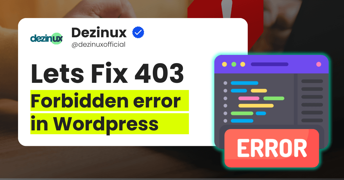 Lets Fix 403 Forbidden Error in WordPress